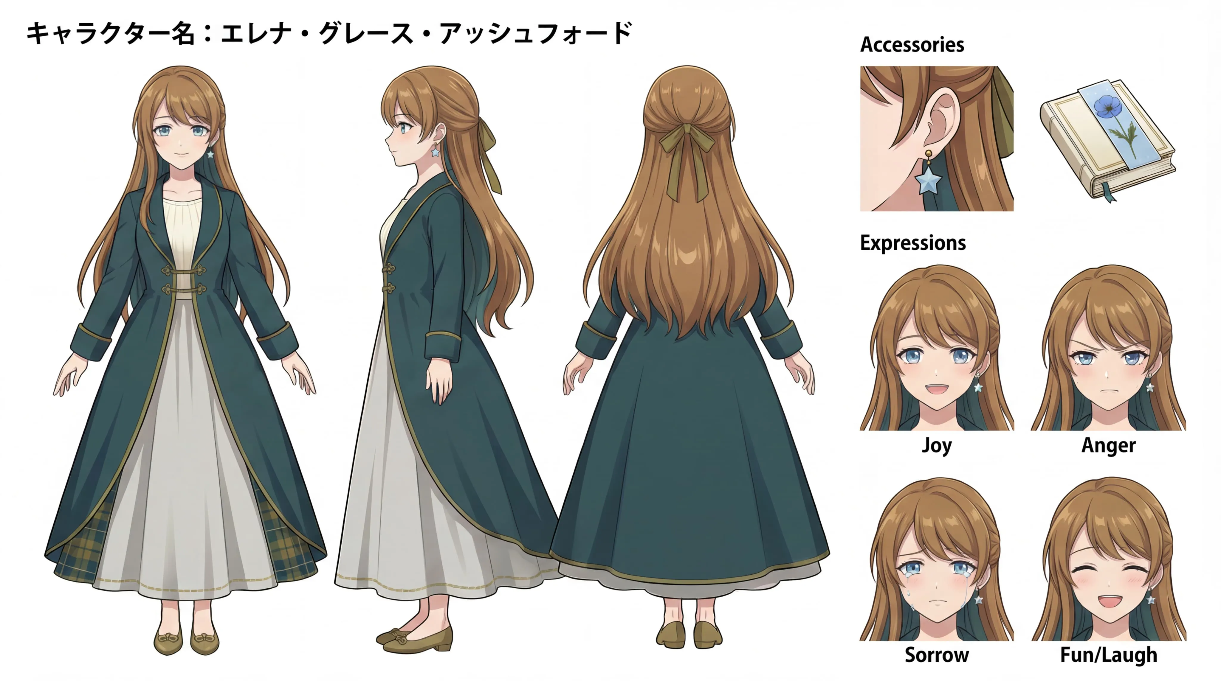 エレナ・グレース・アッシュフォード 三面図